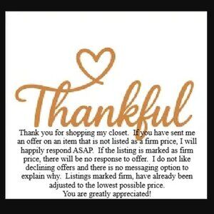 Thank you for your offers